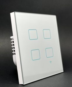 کلید لمسی چهارپل هوشمند هوش ایران نقره ای(wifi) دار